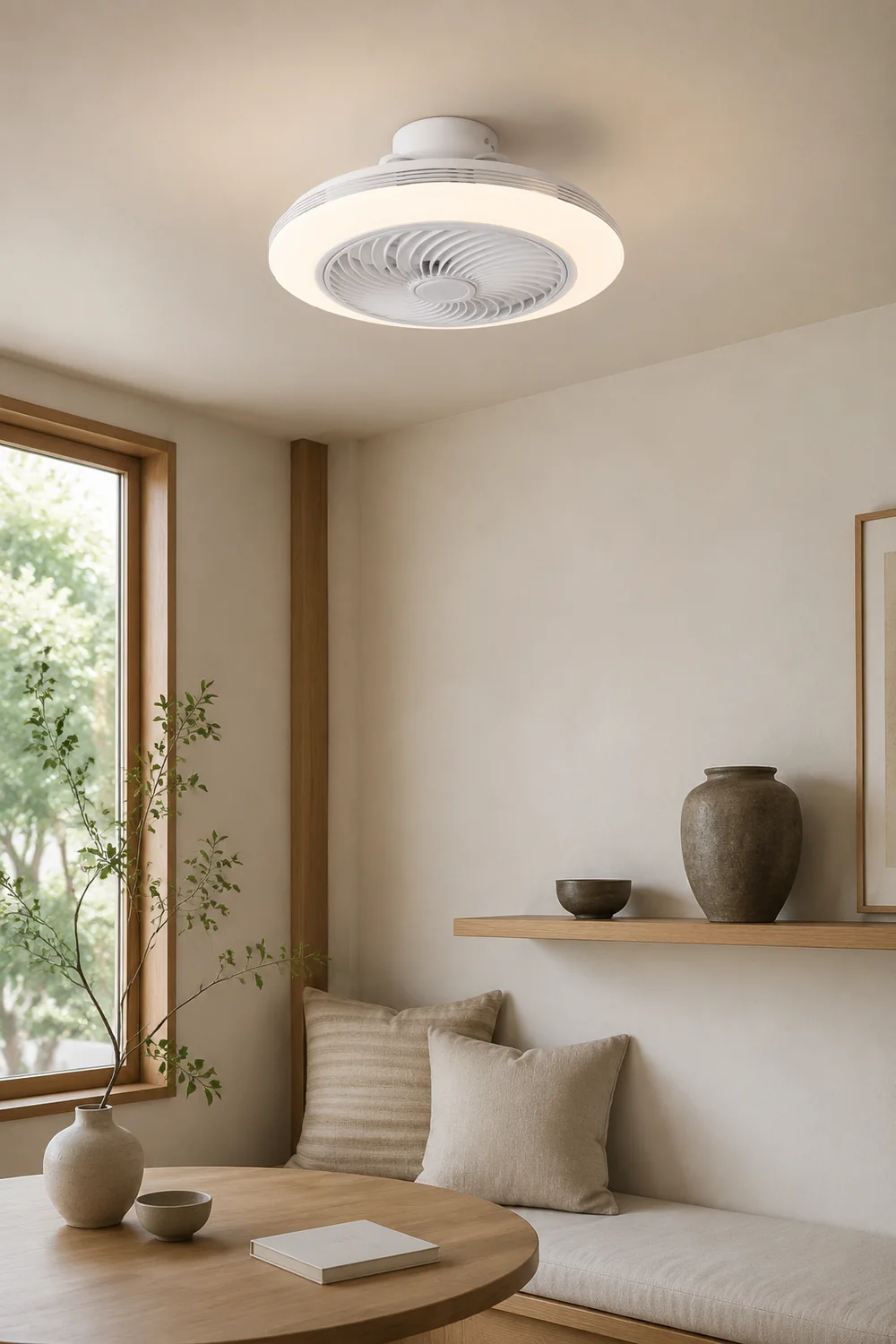 Edge Deckenventilator mit Beleuchtung, 2 Farben, ∅50CM - Lumpaz