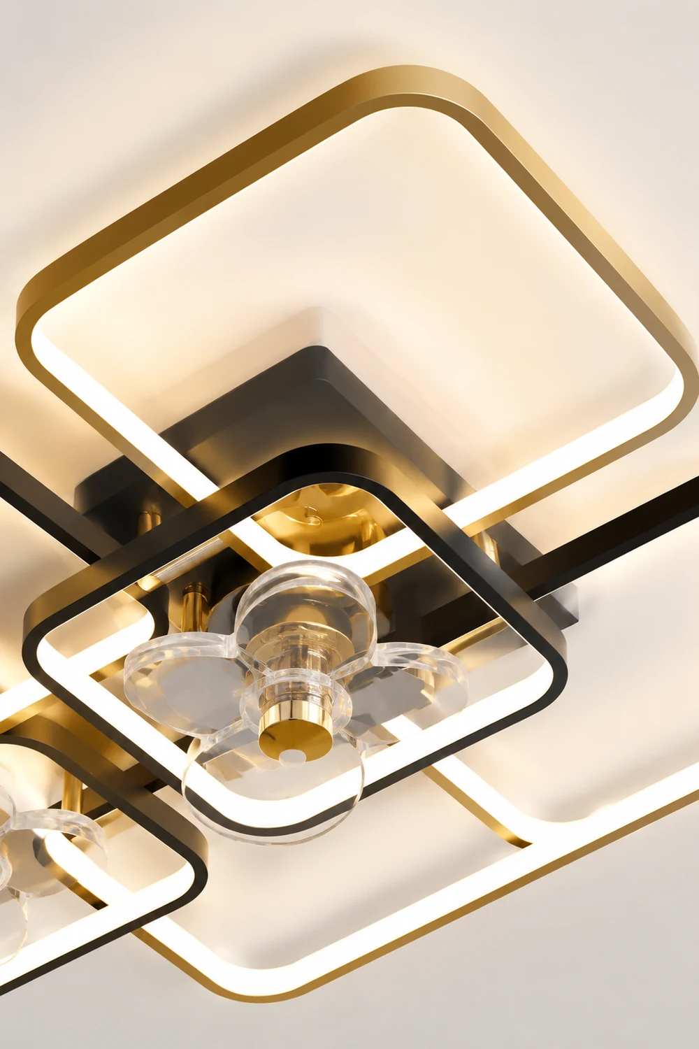 Lacey 2-Deckenventilator mit Beleuchtung, 2 Farben, ∅46/55/90/107CM - Lumpaz