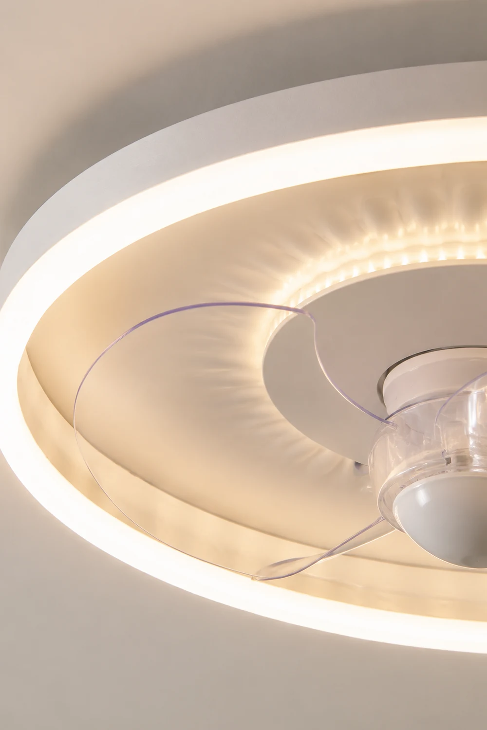 Quinn Deckenventilator mit Beleuchtung Weiß Doppel-Licht, ∅40/50CM - Lumpaz