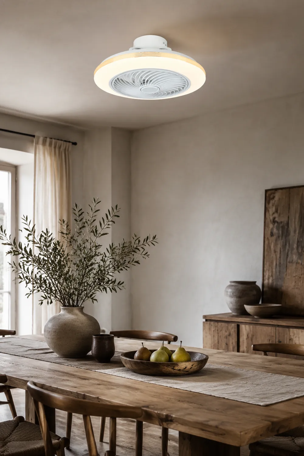 Edge Deckenventilator mit Beleuchtung, 2 Farben, ∅50CM - Lumpaz