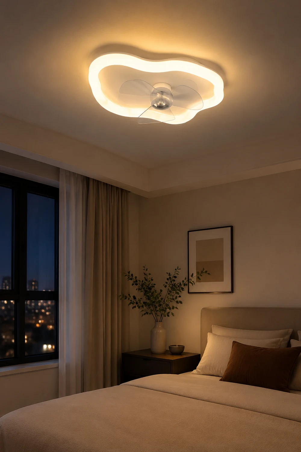 Minori Deckenventilator mit Beleuchtung Wolke, ∅46/60CM - Lumpaz