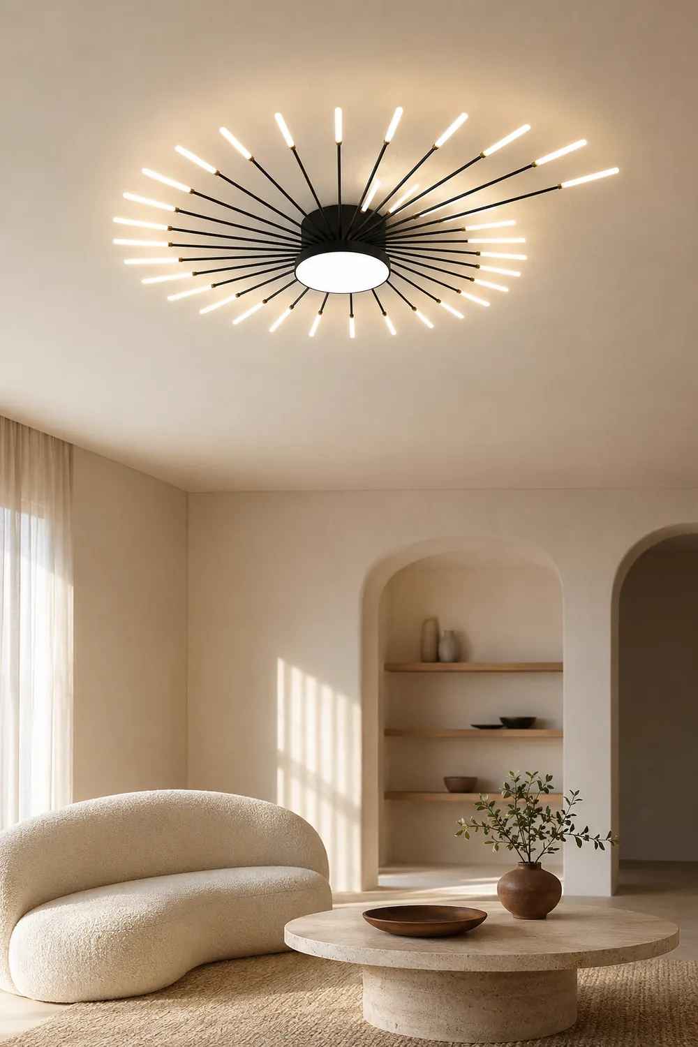 Moderne LED Deckenleuchte aus Metall Dauerhaft für Wohnzimmer - Lumpaz