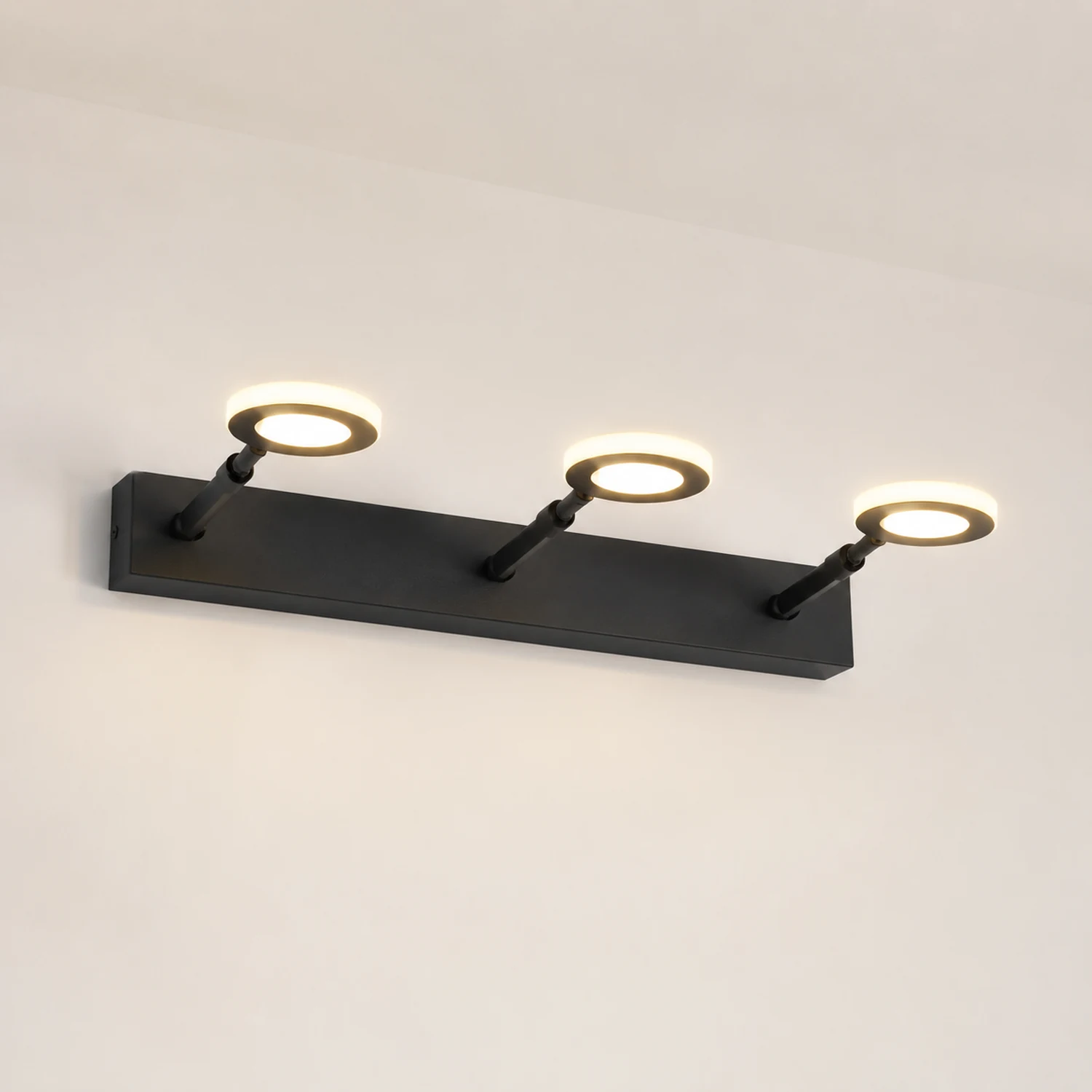 Leigh Schwarze Spiegelfront Waschtisch-Wandleuchte, 2/3/5-flammig - Lumpaz