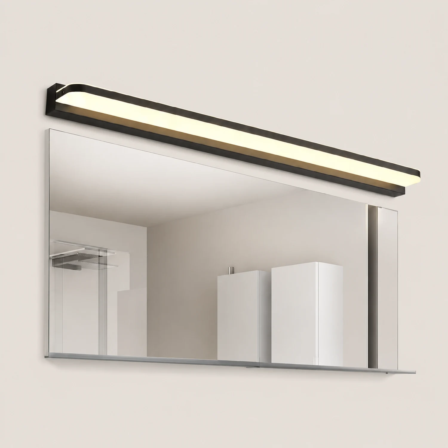 Leigh Spiegelfront Waschtisch-Wandleuchte, Metall, L40/50/60/70CM - Lumpaz