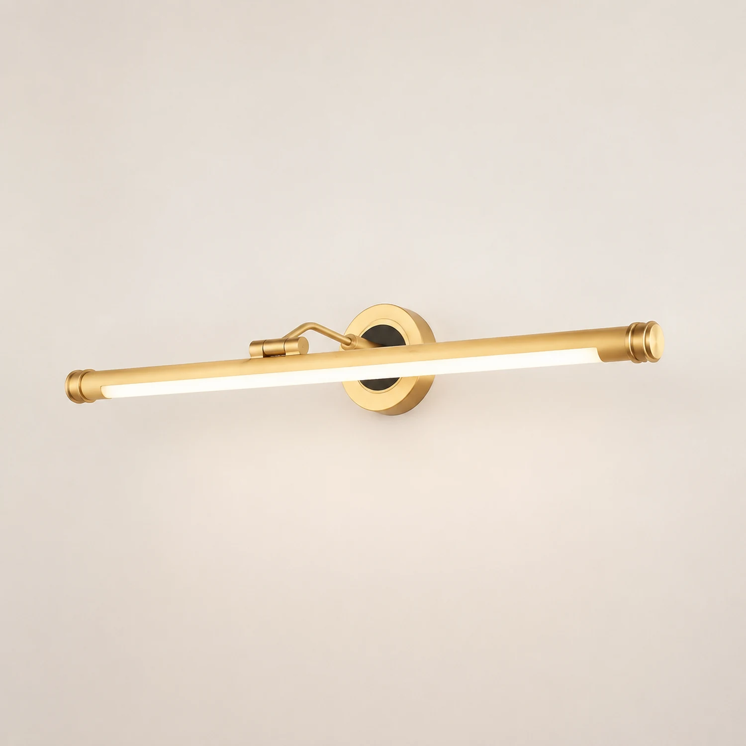 Leigh Spiegelfront Waschtisch-Wandleuchte, Messing, L 43/56/75CM - Lumpaz