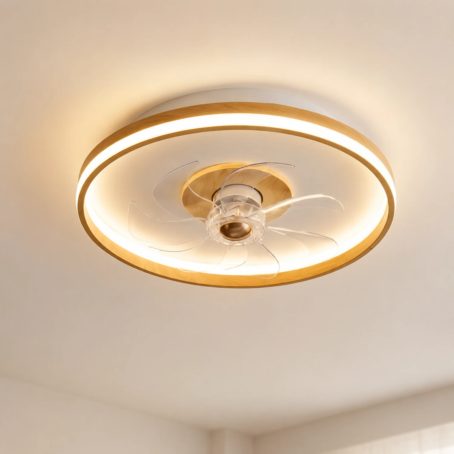 Ozawa Deckenventilator mit Beleuchtung Doppel-Licht, 2 Farben/Stile, ∅50CM - Lumpaz
