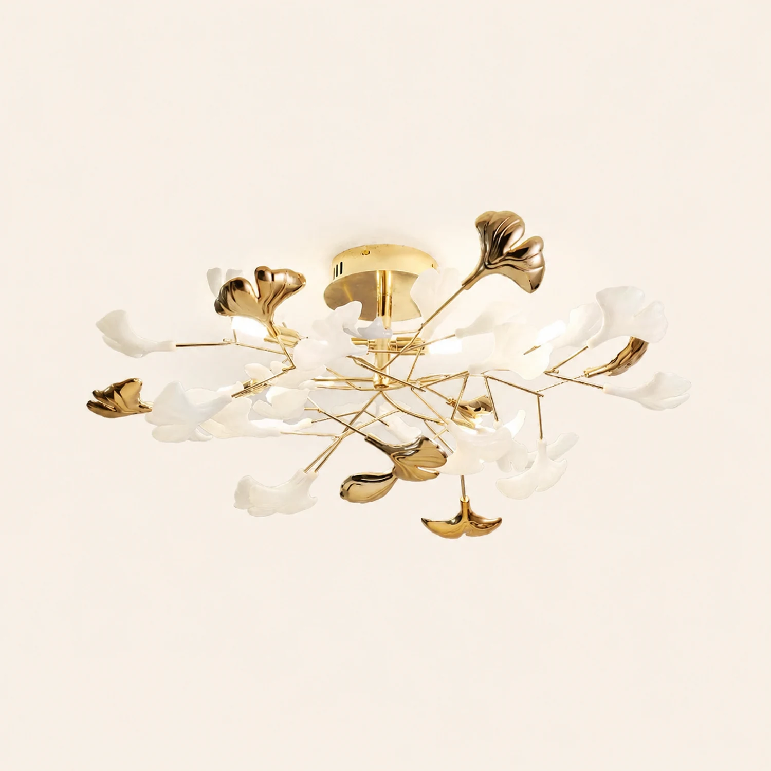 Ophelia Flush Mount Deckenleuchte, 36/47/48/56/60/76 Blätter, Keramik & Metall - Lumpaz