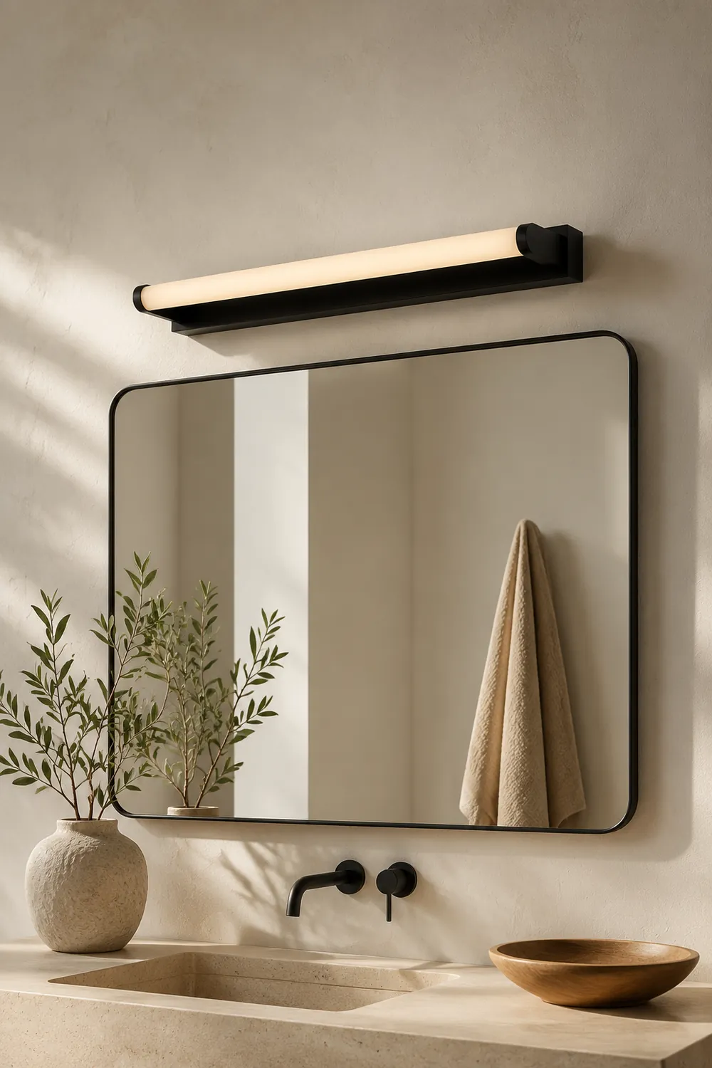Leigh Spiegelfront Waschtisch-Wandleuchte, L 41/51/61CM - Lumpaz