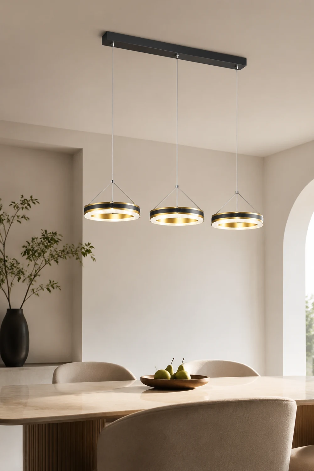 Evette LED Pendelleuchte für Esszimmer Metall, 3-flammig - Lumpaz