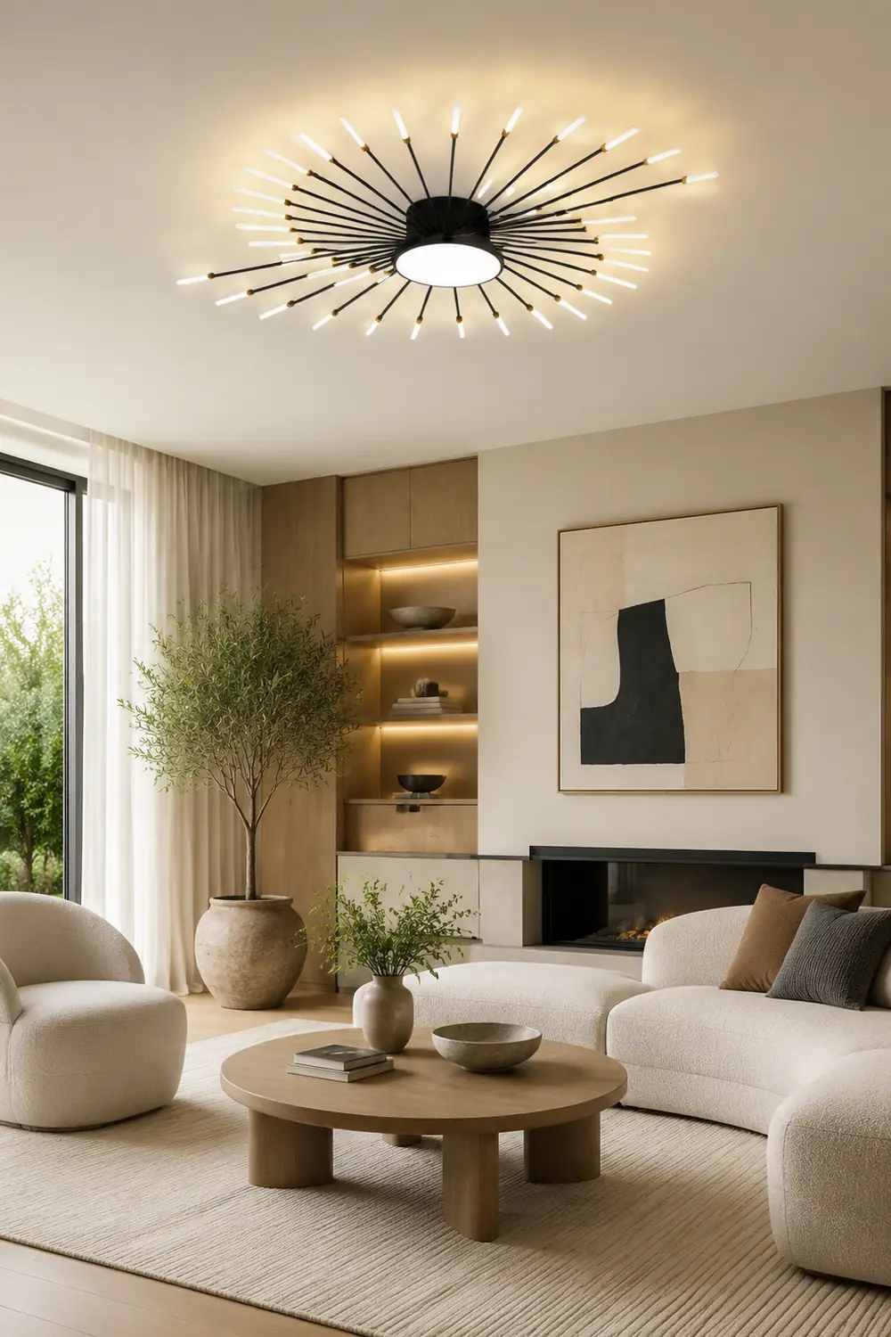 Moderne LED Deckenleuchte aus Metall Dauerhaft für Wohnzimmer - Lumpaz