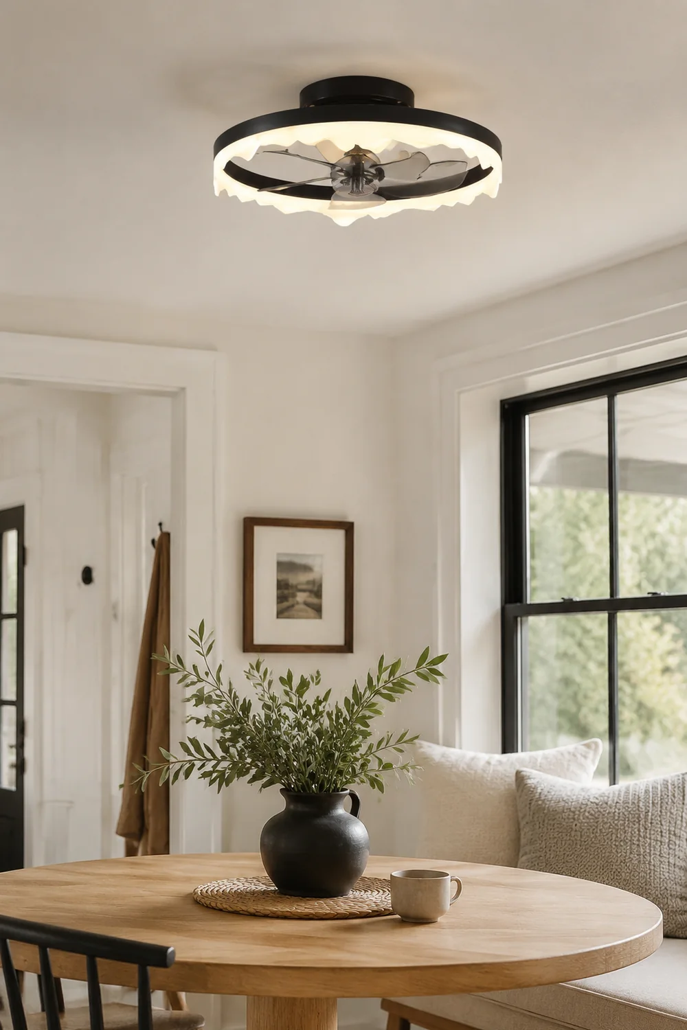 Herbert Deckenventilator mit Beleuchtung Weiß & Schwarz, 2 Farben, ∅50CM - Lumpaz