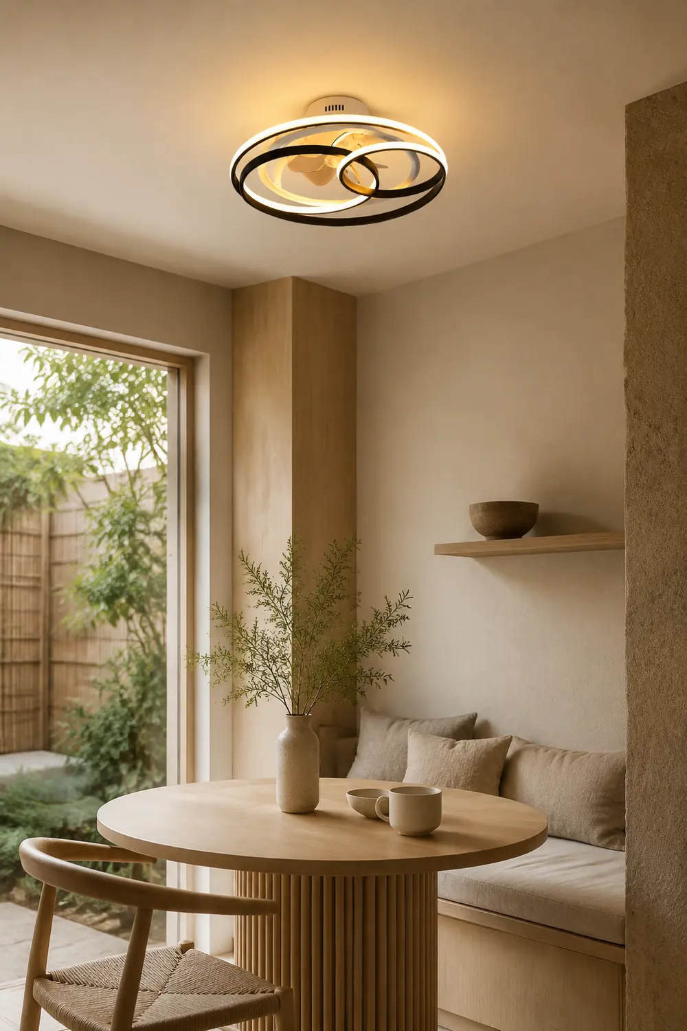 Arisha Deckenventilator mit Beleuchtung 4-Ring, ∅55/60CM - Lumpaz