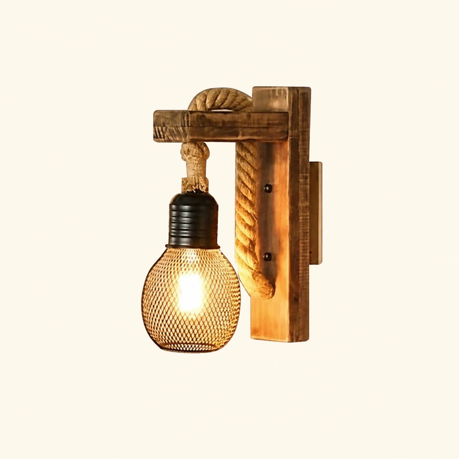 Wandleuchte Persönlichkeit Massivholz Retro alte Lampe Wohnzimmer Gang Balkon Korridor dekorative Wandleuchte - Lumpaz
