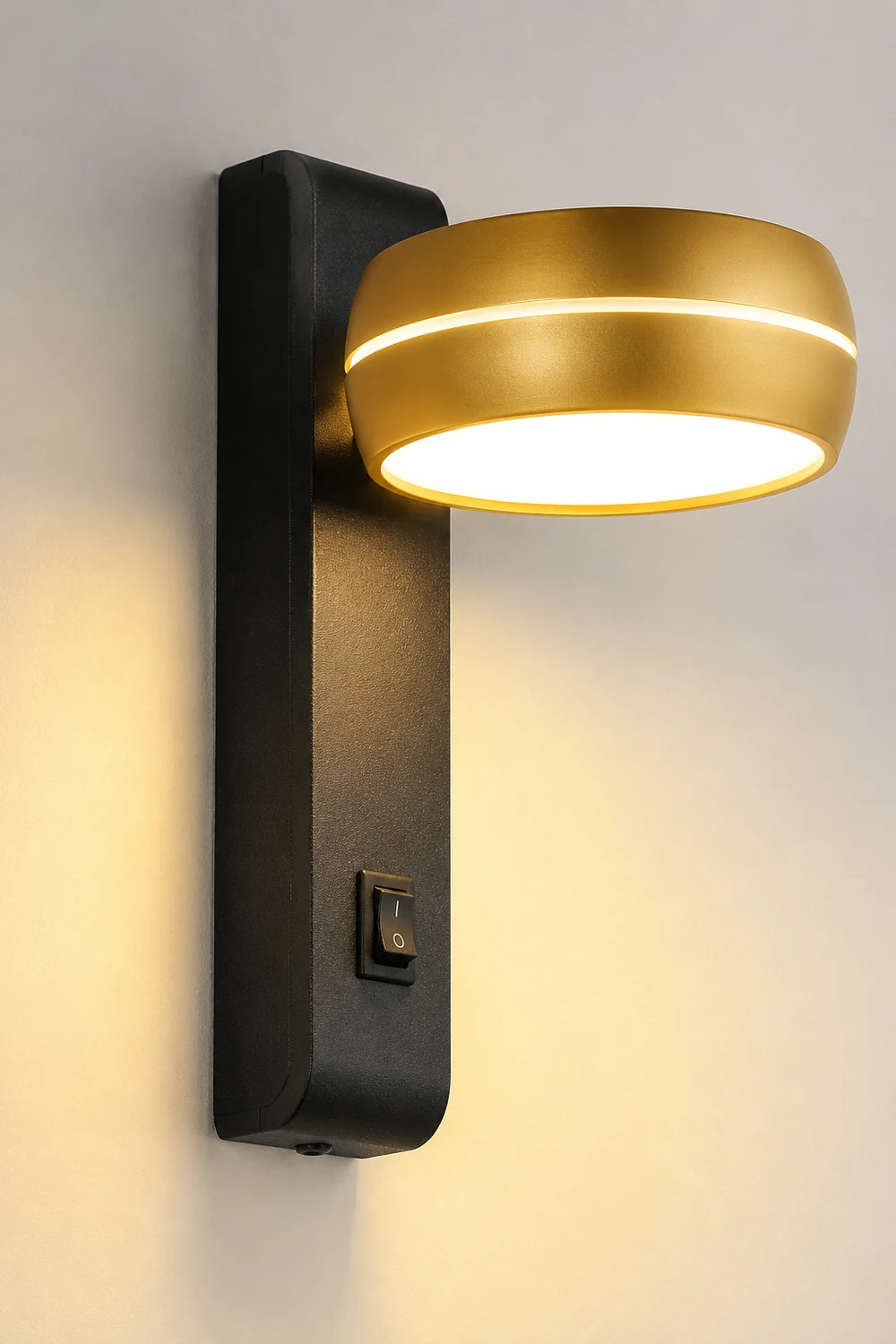 LED-Wandleuchte Schlafzimmer Nachttischlampe mit Schalter Wohnzimmer einfache Drehkopf-Wandleuchte - Lumpaz