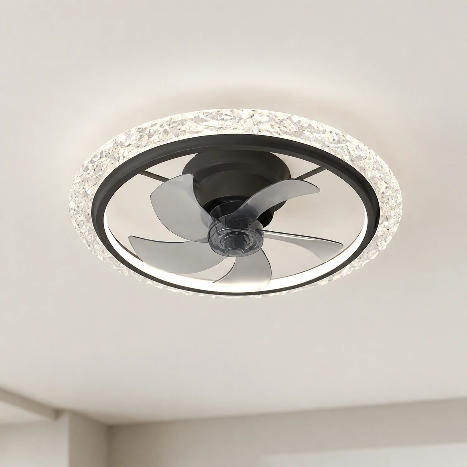 Kirsten Deckenventilator mit Beleuchtung, 2 Farben, 2-flammig, ∅51CM/61CM - Lumpaz