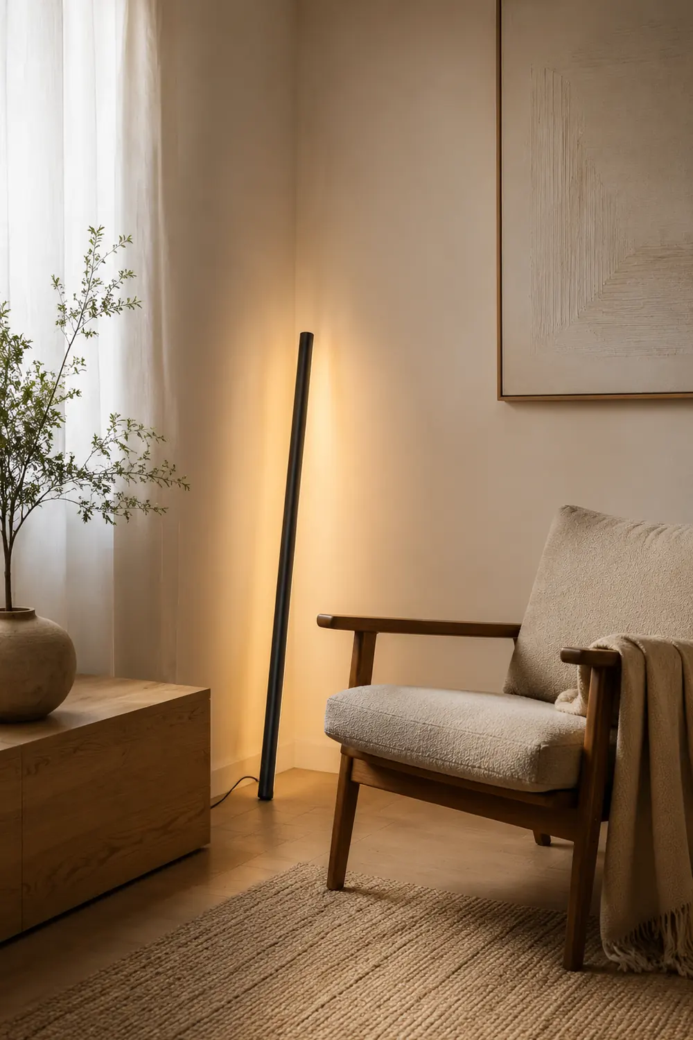 Edge Lineare Stehlampe, Aluminium, 2 Farben, 100/120CM Lang - Lumpaz