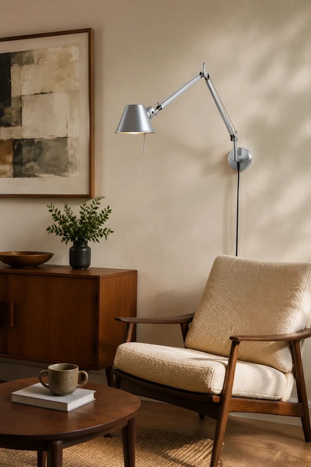 Brady Silber Verstellbare Wandleuchte, Metall, 50CM Lang - Lumpaz