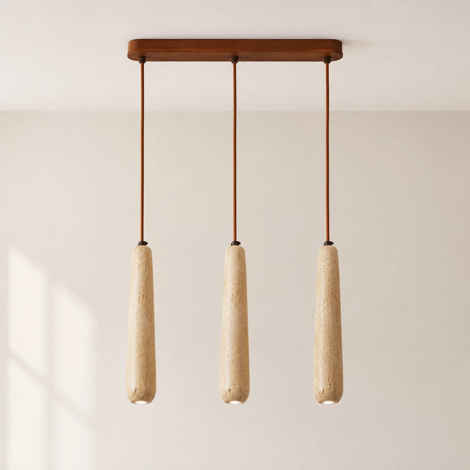 Ozawa Pendelleuchte, Cluster, Holz & Stein, 1/2/3-flammig - Lumpaz