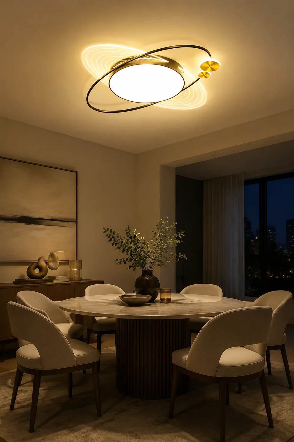 Lacey Modern LED Deckenleuchte Kreis-Design für Wohnzimmer Schlafzimmer, ∅58CM - Lumpaz
