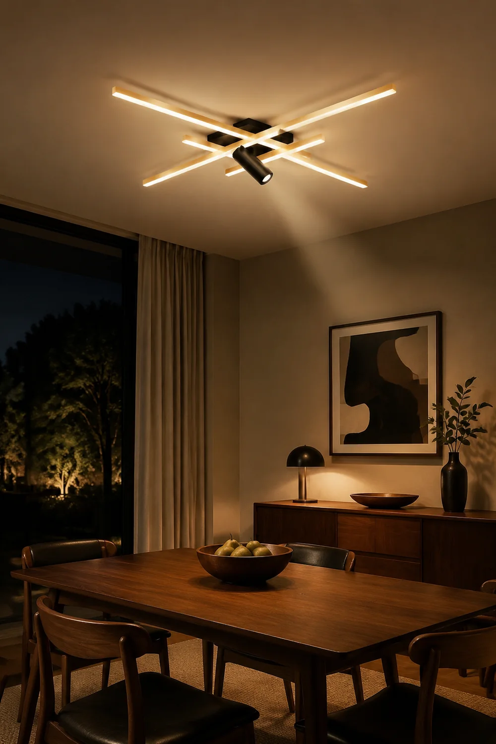 Edge Kunst Dimmbar Deckenleuchte Geometrisch Metall LED für Wohnzimmer,70CM/95CM Lang - Lumpaz