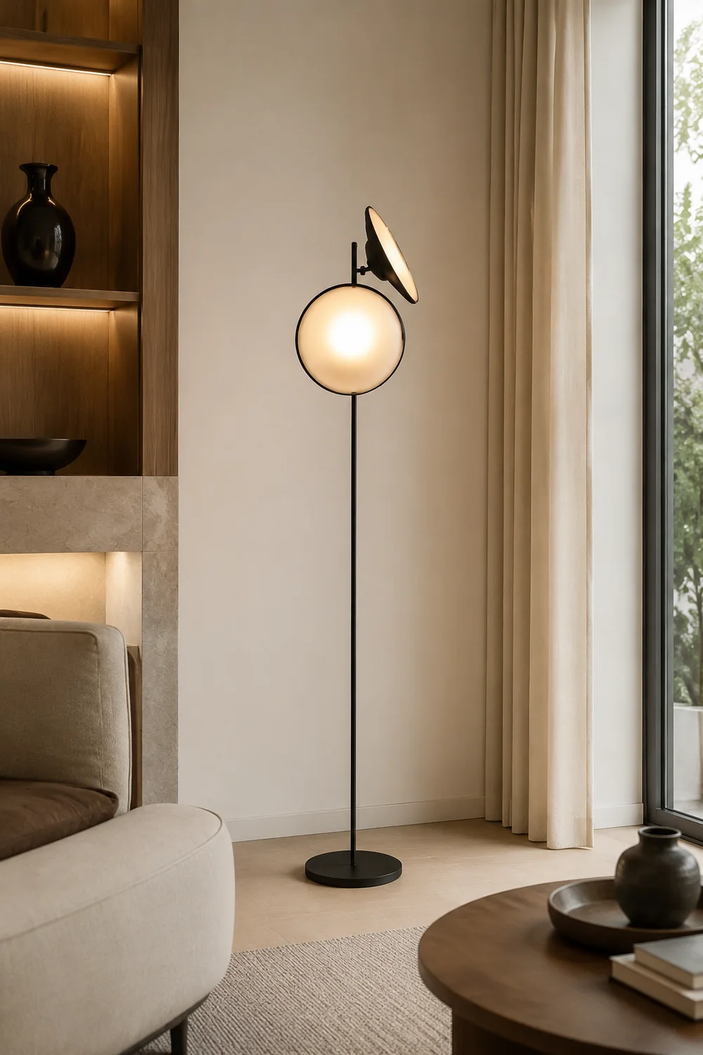 Salgado Trompete Stehlampe, Metall, 2-flammig, 165CM Lang - Lumpaz