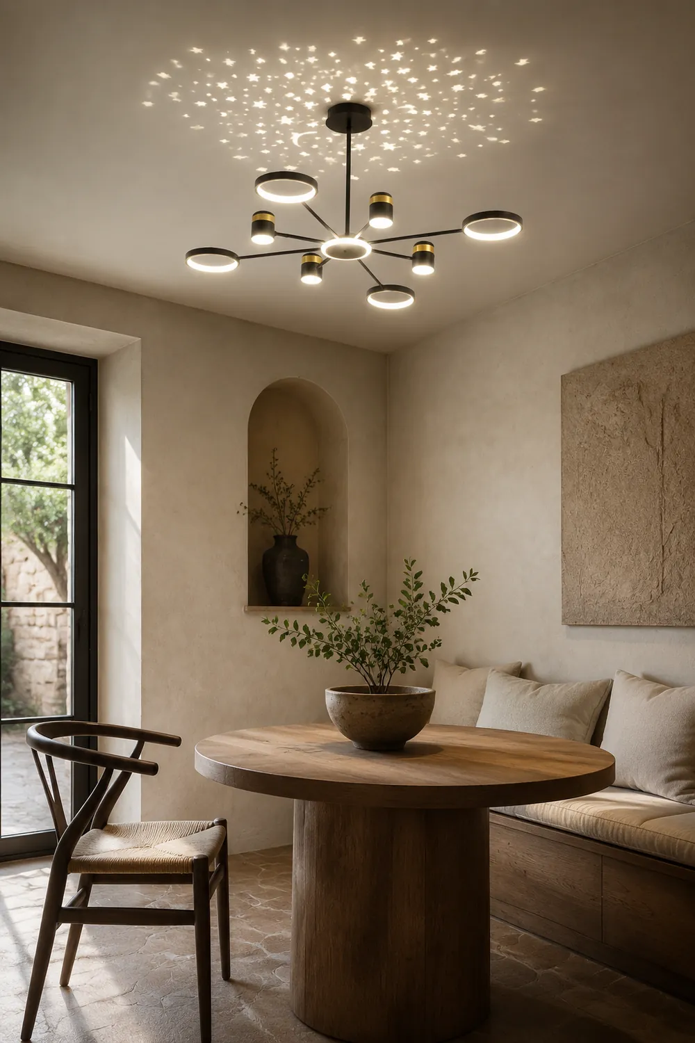 Moderner Kronleuchter Projektionslicht LED Sternenhimmel Lampe für Flur Schlafzimmer Wohnzimmer - Lumpaz