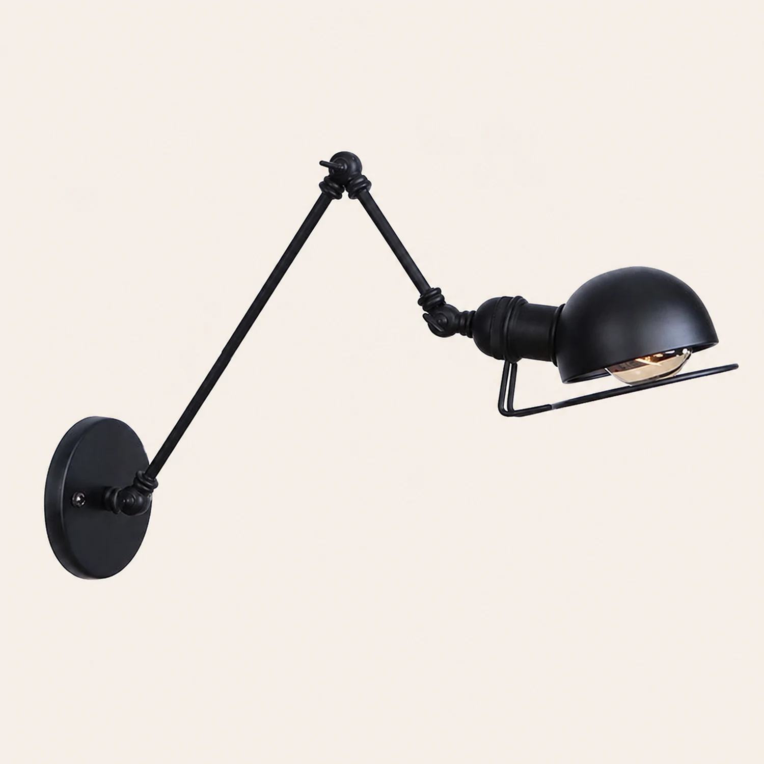 Brady Schwarze Verstellbare Wandleuchte, Metall, 10/20/30/40CM Lang - Lumpaz