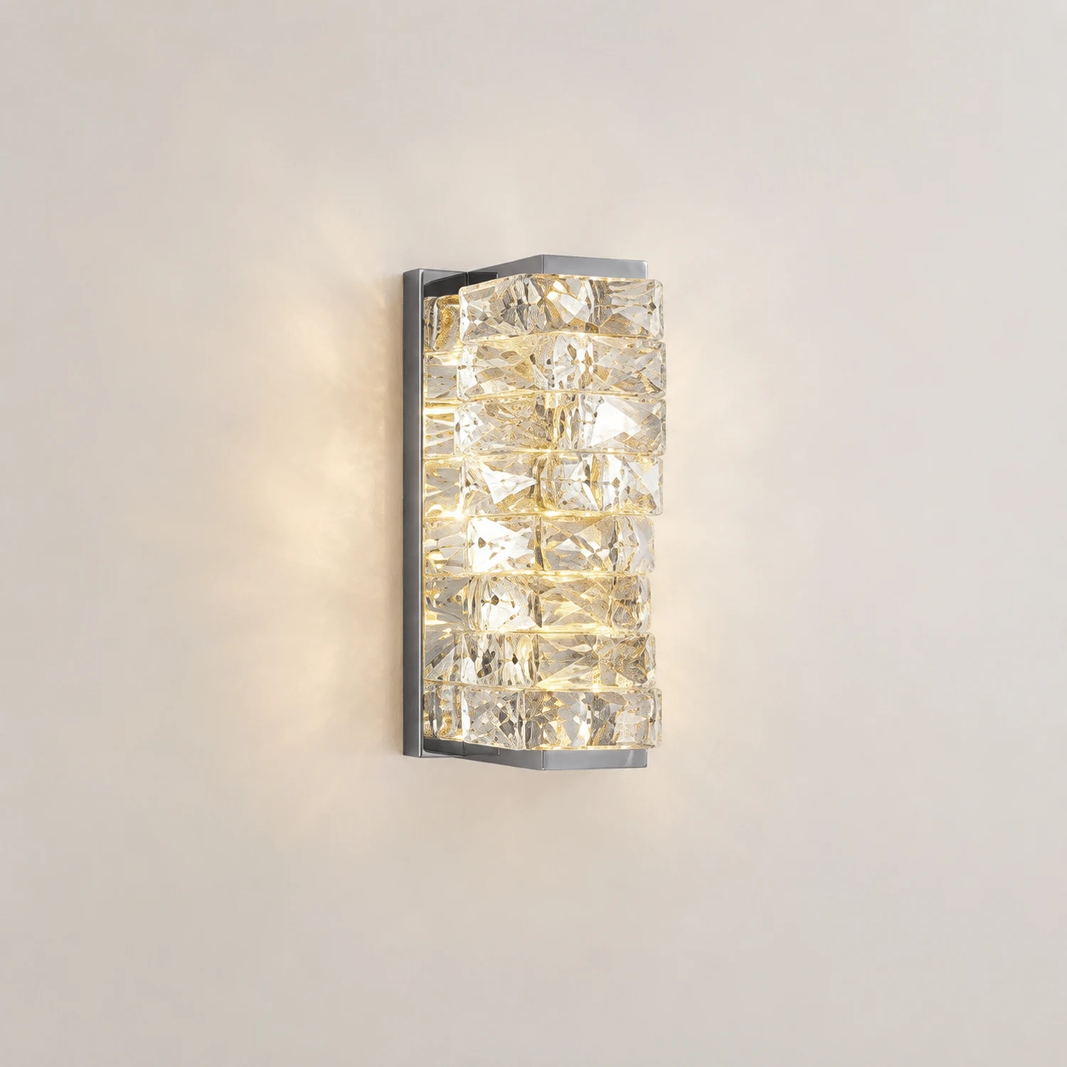 Kristy Spiegelfront Waschtisch-Wandleuchte, Kristall und Metall, 25/47/60CM Lang - Lumpaz
