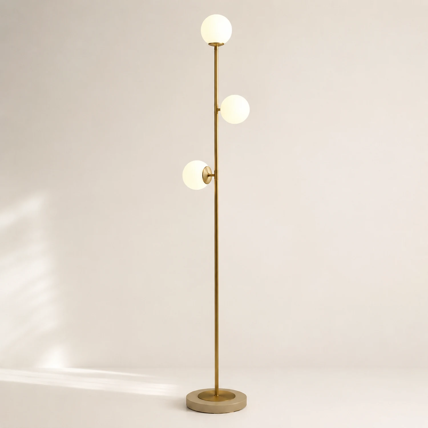 Valentina Stehlampe, 3-flammig, Messing & Glas, 160CM Lang - Lumpaz