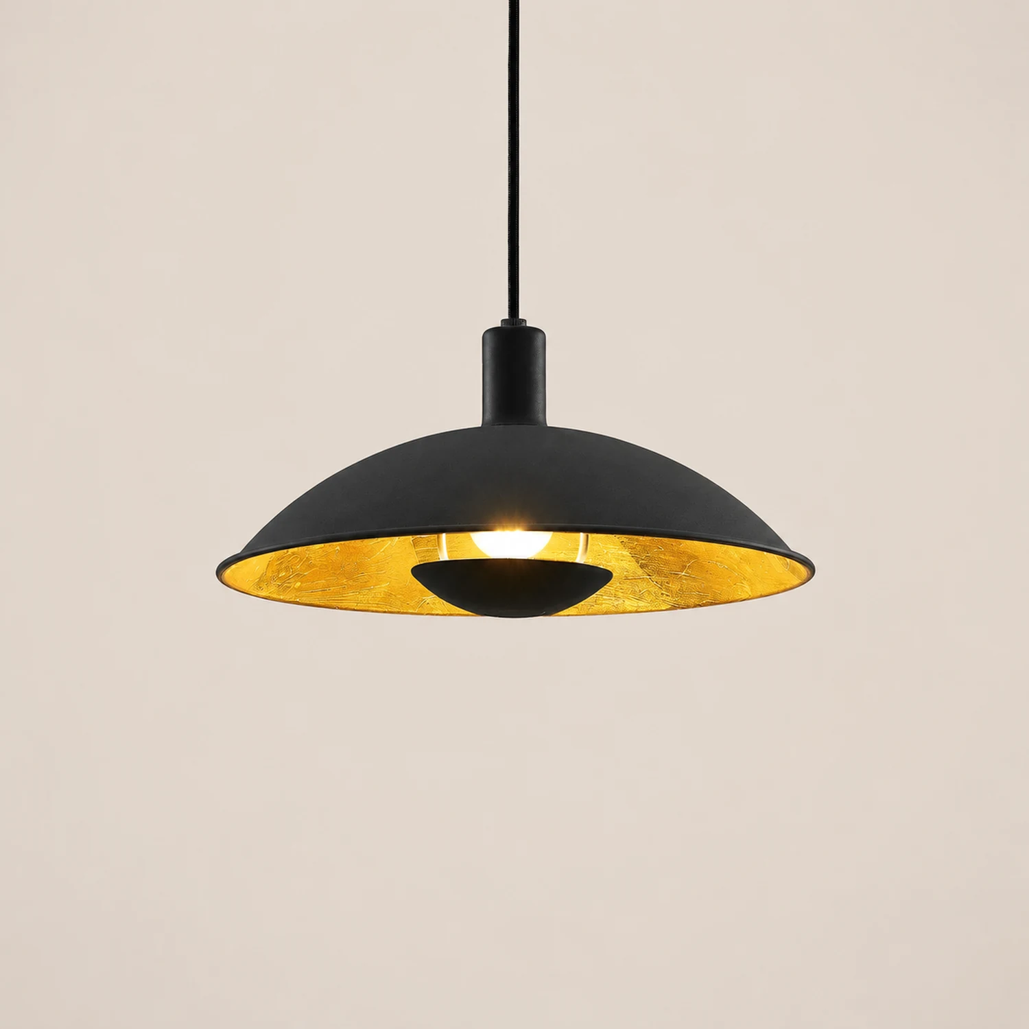 Carins Schwarz & Gold Pendelleuchte, ∅30/40CM - Lumpaz