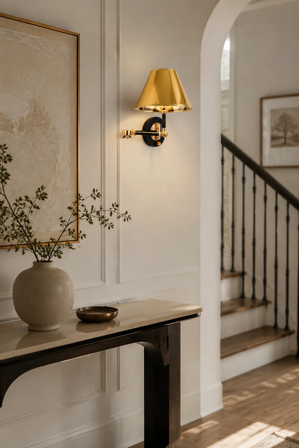 Carins Goldene verstellbare Wandleuchte, kegelförmig - Lumpaz