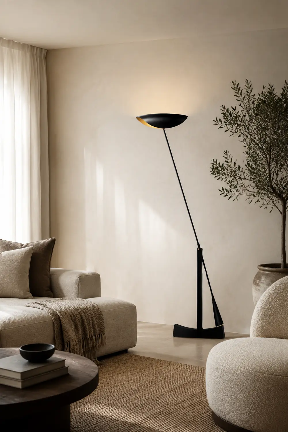 Carins Lineare Schwarze & Goldene Stehleuchte, 150CM Lang - Lumpaz
