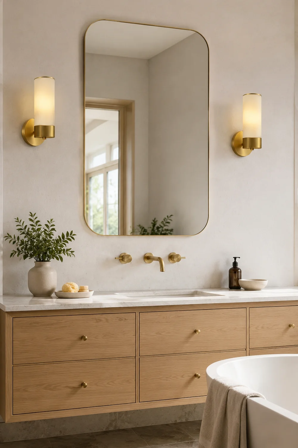 Leigh Zylinderspiegel Front Vanity Wandleuchte, 1/2-flammig, 22/39CM Lang - Lumpaz