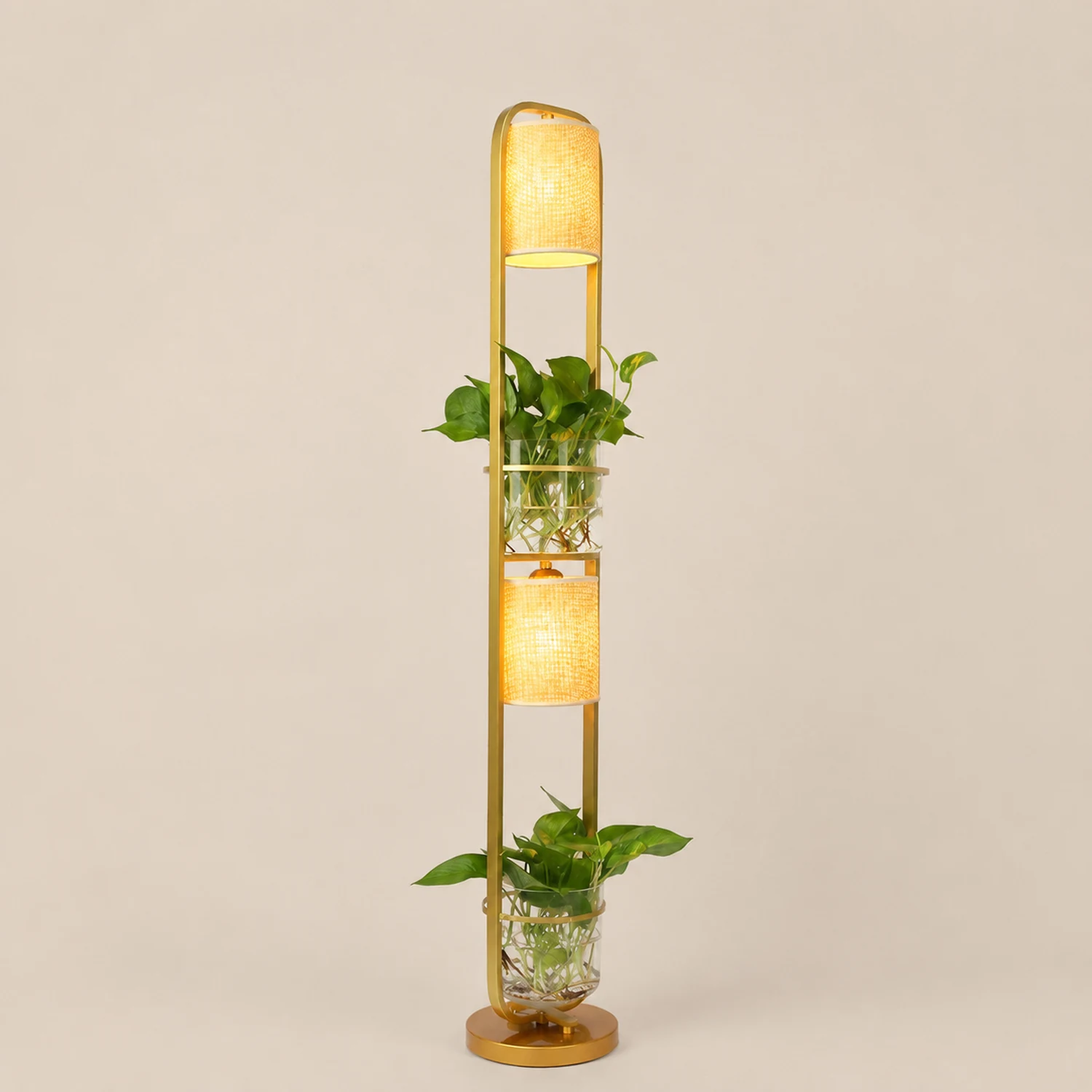 Eryn Zylinder Stehlampe Mit Blumentopf, 2-flammig, 125CM Lang - Lumpaz