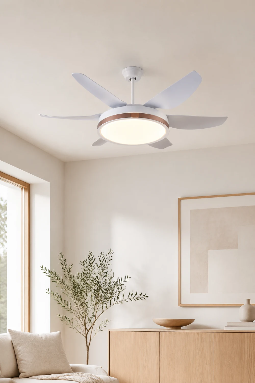 Haydn 6-Blatt-Deckenventilator mit Beleuchtung, 4 Farben, ∅130CM - Lumpaz