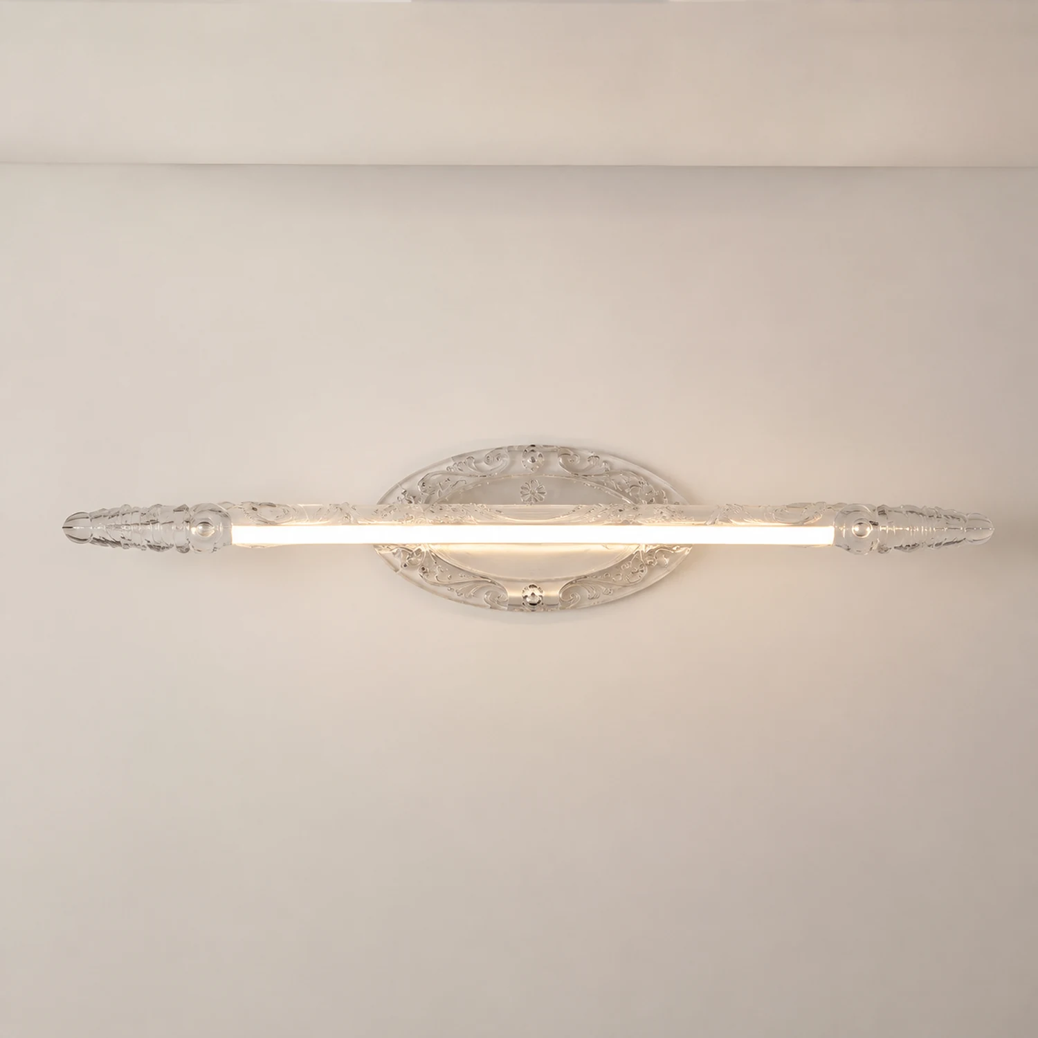 Félicie Spiegelfront Waschtisch-Wandleuchte, Kunstharz & Glas, 50/60/66CM Lang - Lumpaz