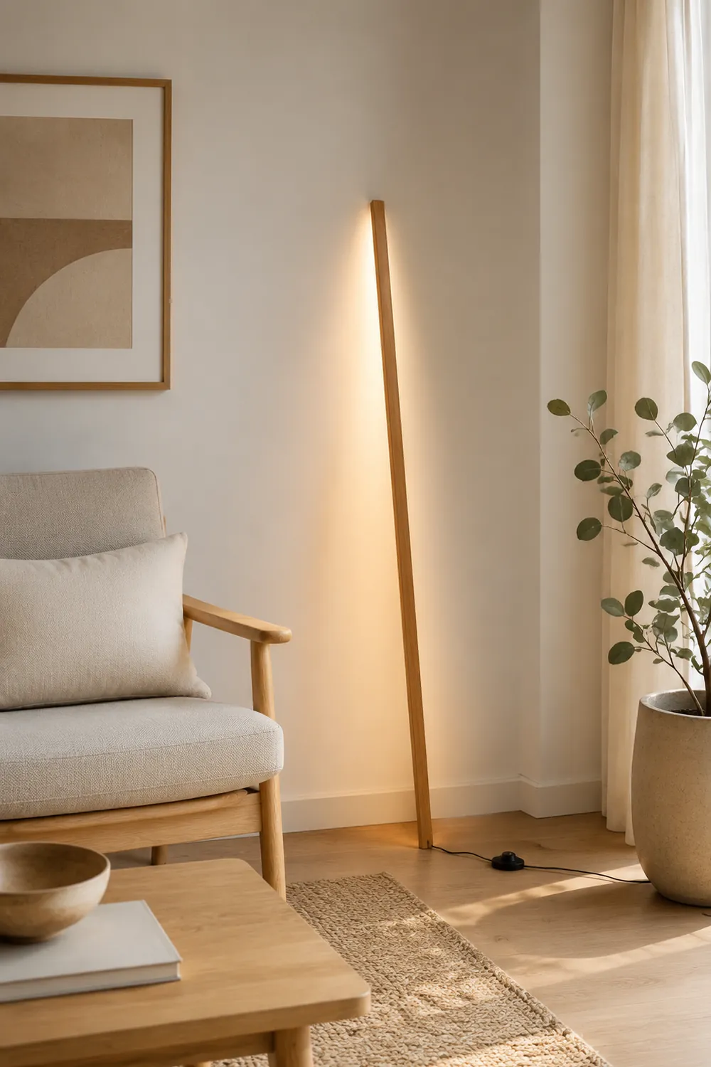 Ozawa Lineare Stehlampe, Holz, 2 Farben - Lumpaz
