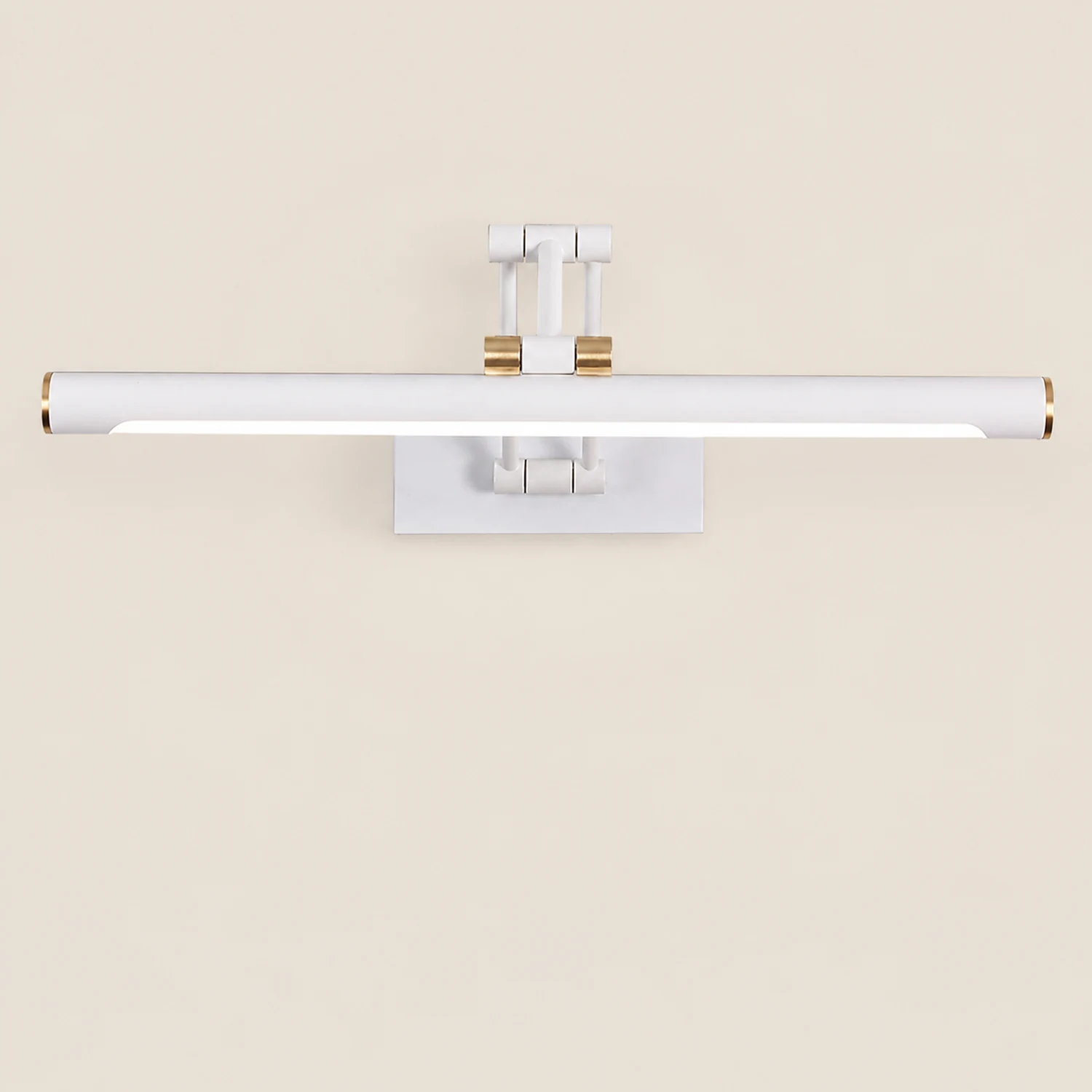 Edge Verstellbare Spiegelfront Waschtisch-Wandleuchte, 2 Farben, Metall, 43/58/74CM Lang - Lumpaz
