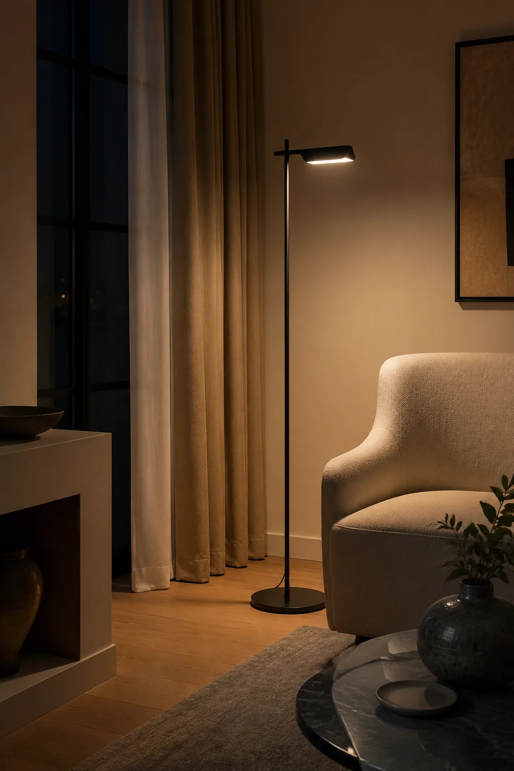 Edge Minimalistische Rechtwinklige Stehlampe, 150CM Lang - Lumpaz