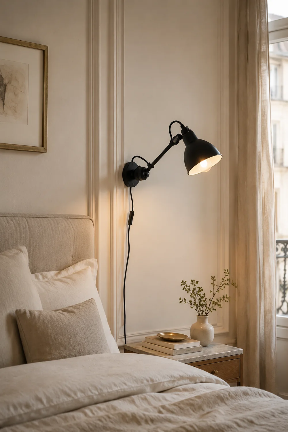 Brady Schwarze verstellbare Wandleuchte, 15/60/80CM Lang - Lumpaz