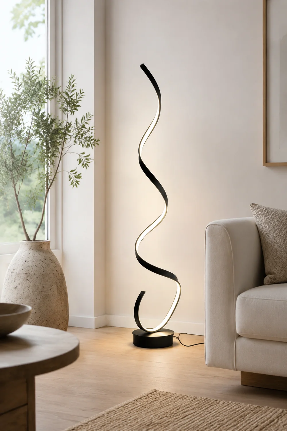 Stromlinienförmige Stehleuchte, 2 Farben, 135CM Lang - Lumpaz