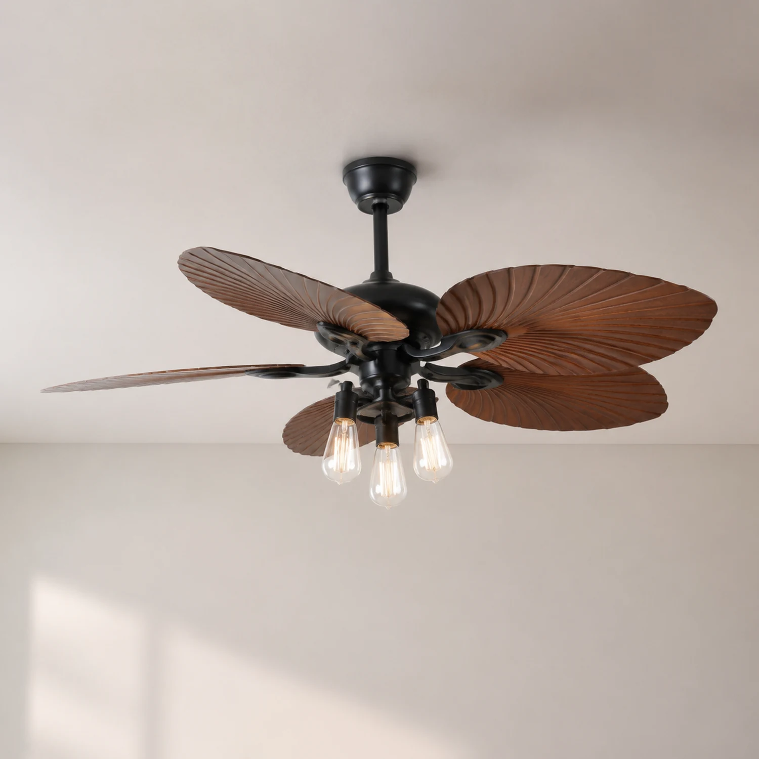 Ross 5-Blatt-Deckenventilator mit Beleuchtung/ w Laterne, 1/3/5 -flammig, ∅132CM - Lumpaz