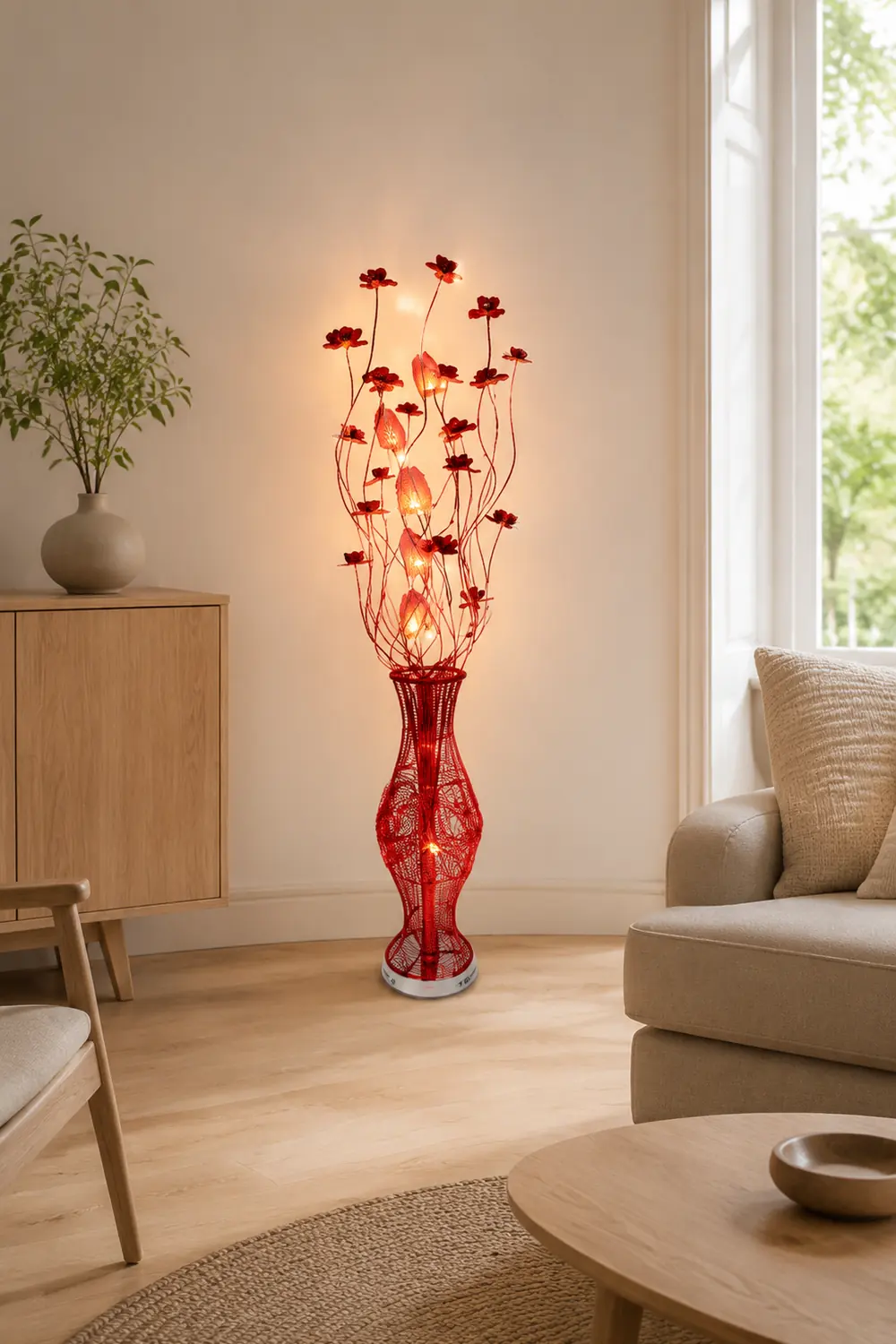 Bella Blumenvase Rote Stehlampe, 150CM Lang - Lumpaz
