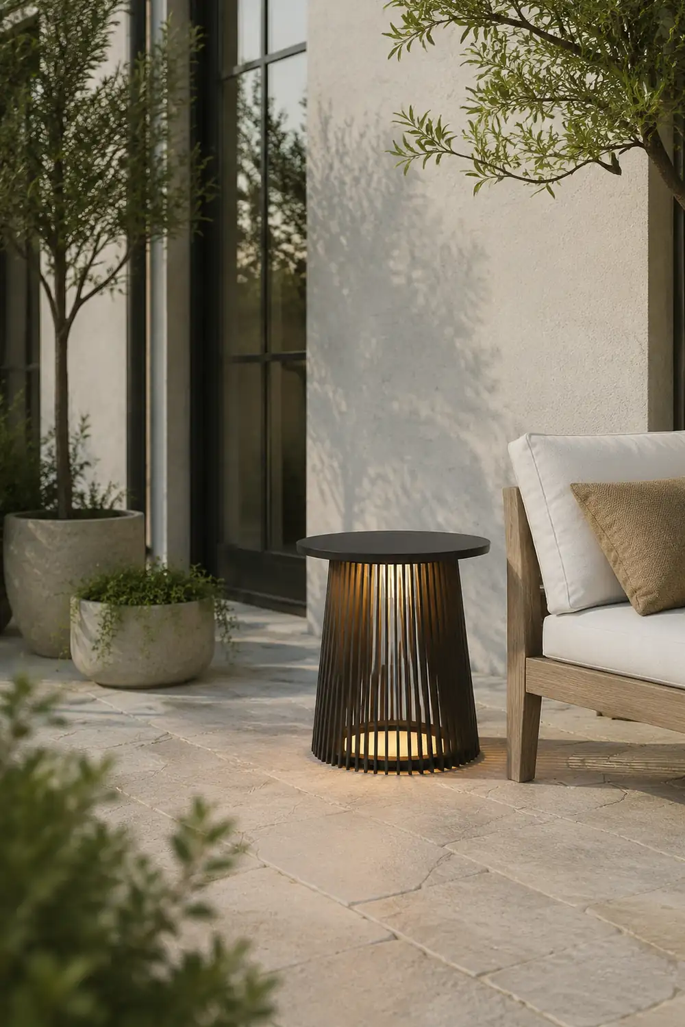 Orr Außenstehleuchte /mit Tisch, Solar, Höhe 40/50/70CM - Lumpaz