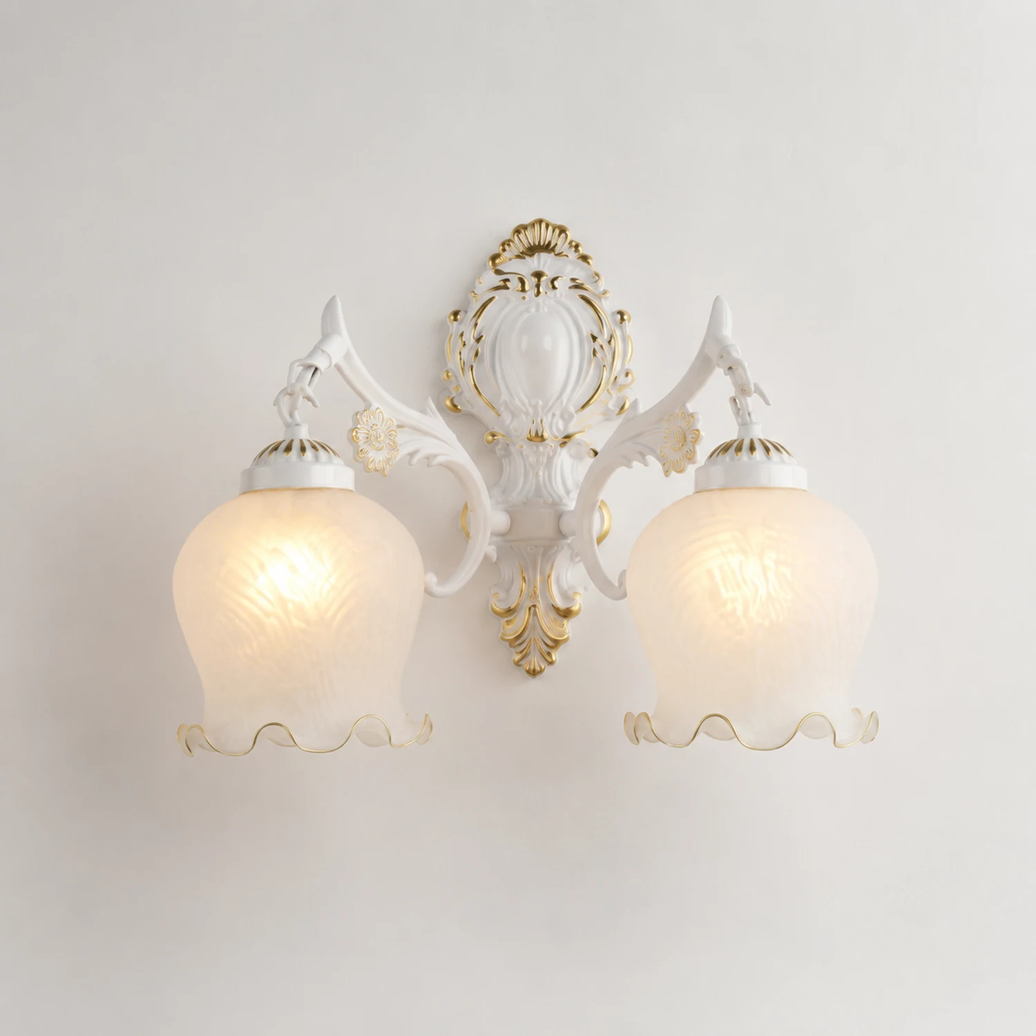 Félicie Waschtisch-Wandleuchte, Metall & Glas, 1/2-flammig, 2 Farben, 14/41CM Lang - Lumpaz