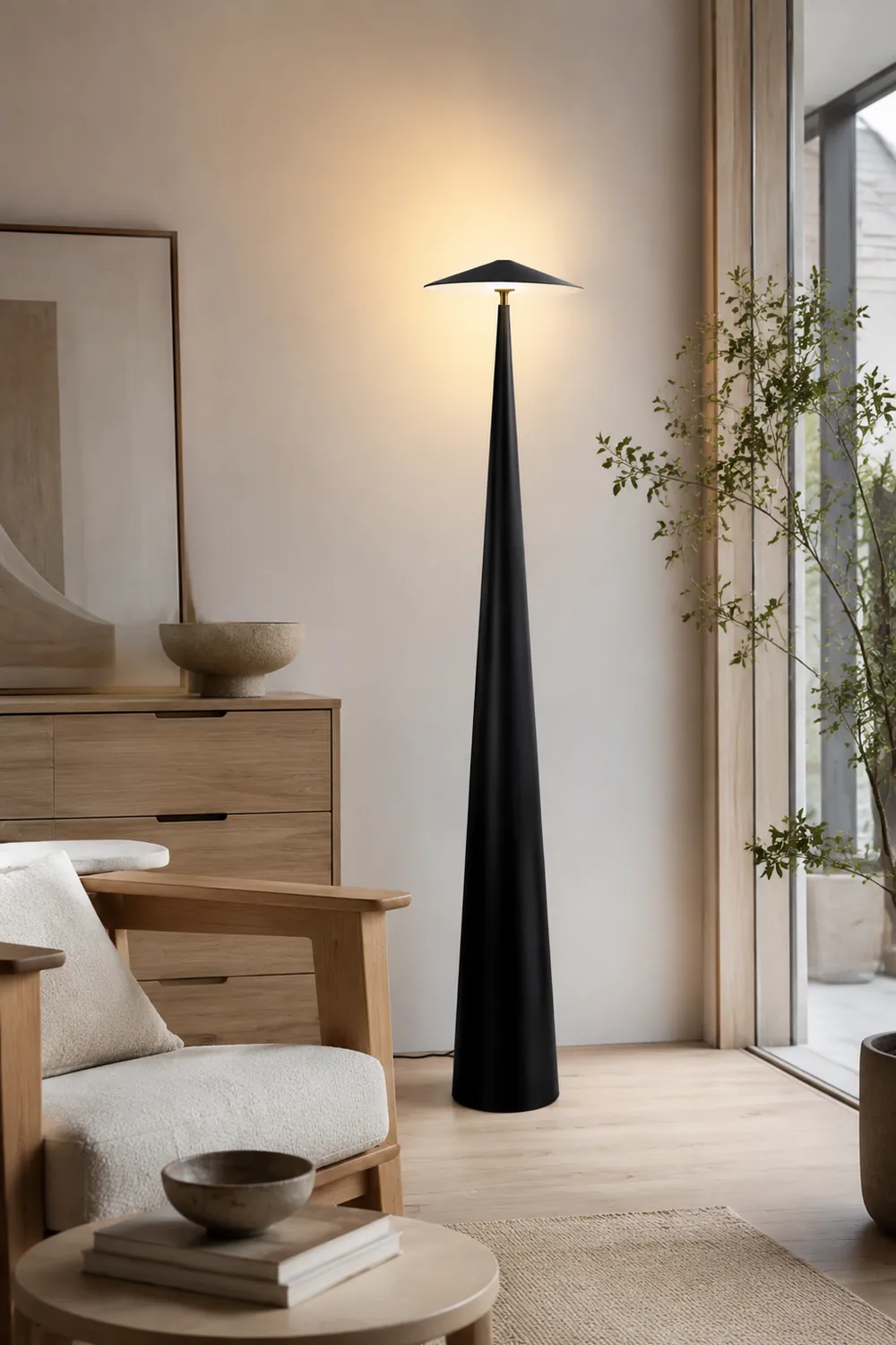 Salgado Untertassenform,Schwarze Stehleuchte , 170CM Lang - Lumpaz
