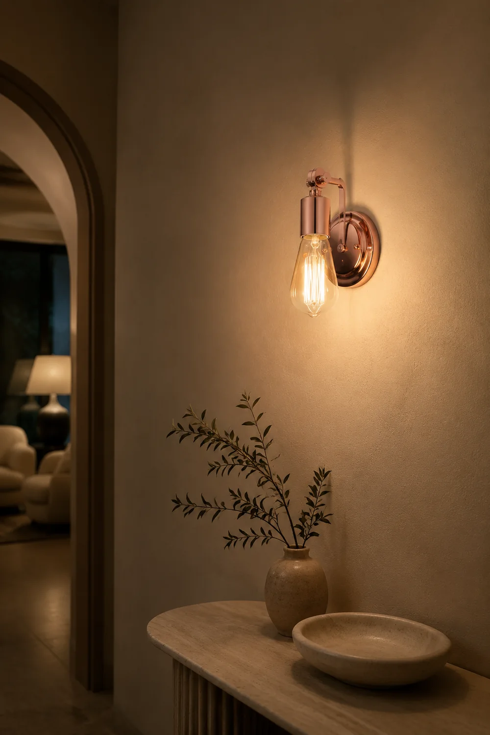 Alessio Bulb Rosafarbige Gold Wandleuchte - Lumpaz