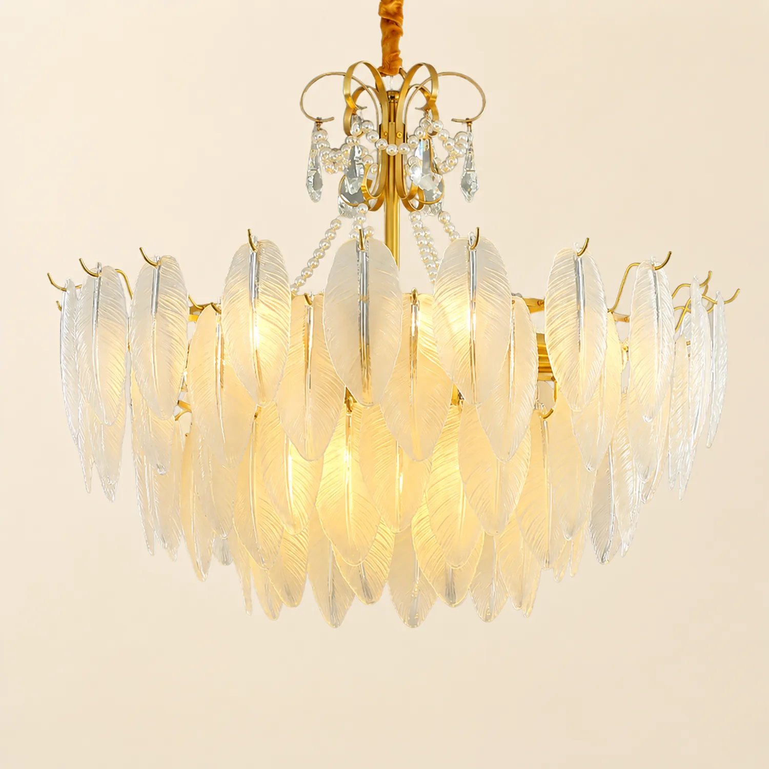 Kirsten Kronleuchter Perle Farbe Schaltbar Metall & Glas, ∅50/60/80CM - Lumpaz
