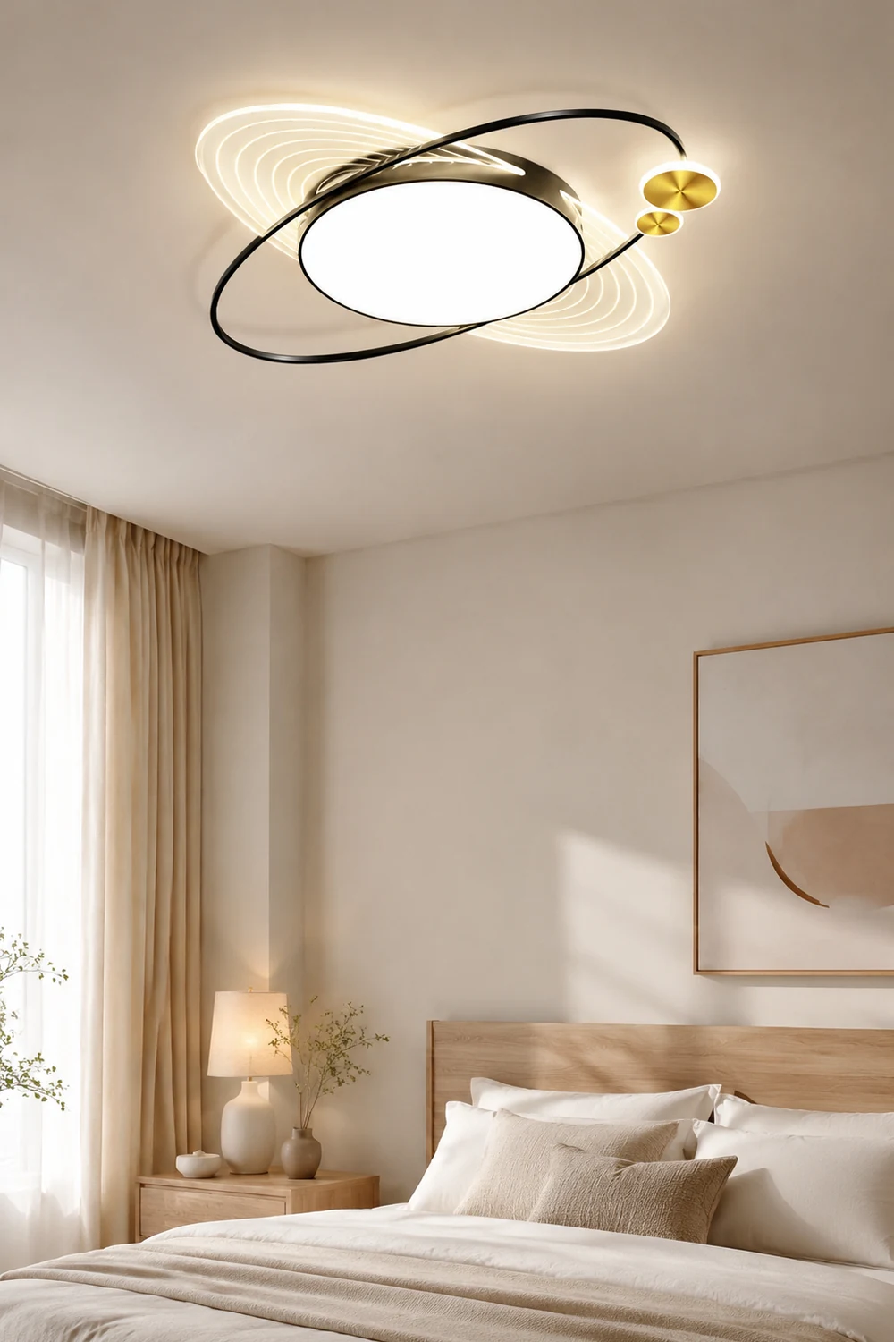 Lacey Modern LED Deckenleuchte Kreis-Design für Wohnzimmer Schlafzimmer, ∅58CM - Lumpaz