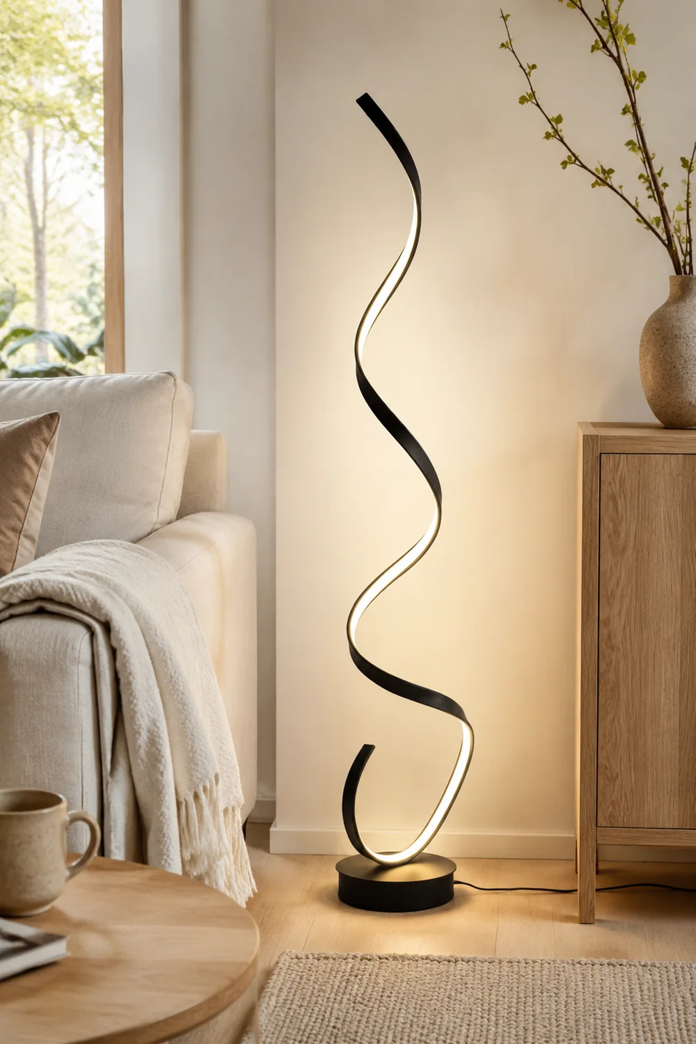 Stromlinienförmige Stehleuchte, 2 Farben, 135CM Lang - Lumpaz